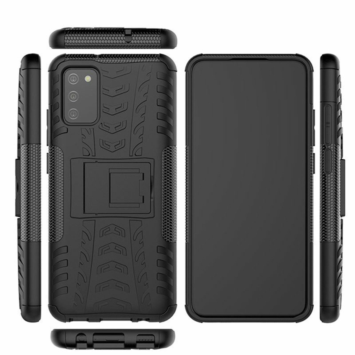 betterfon Handyhülle für Samsung Galaxy A02s Robuste Outdoor Schutzhülle Panzer Case, Stoßfeste Dual-Layer Hülle mit Kickstand kratzfest und formstabil