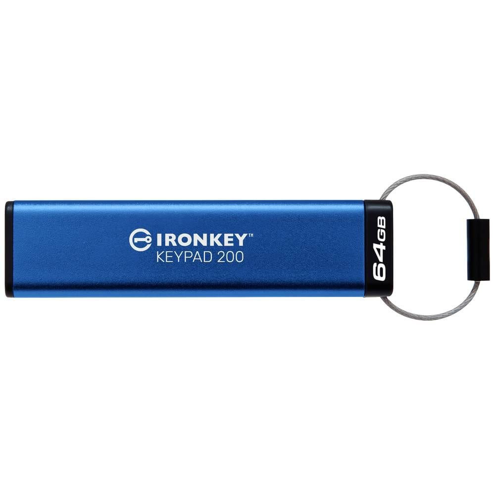 Kingston Technology IronKey 64 GB Keypad 200, FIPS 140-3 Lvl 3 IKKP200/64GB USB-Stick (Wasserdicht, Staub geschützt, AES-XTS-Verschlüsselungsmodus)