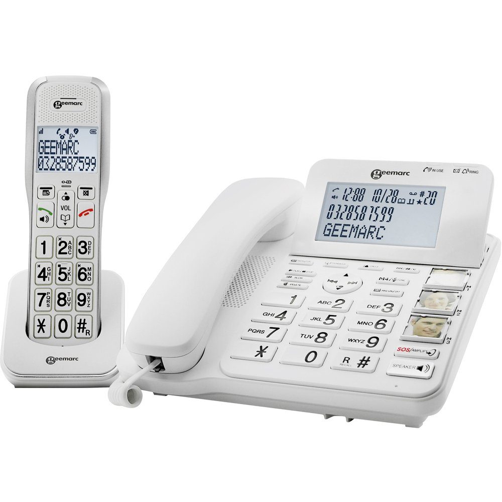 Geemarc Geemarc AMPLIDECT 595 COMBI Schnurgebundenes Seniorentelefon Anrufbea Seniorentelefon