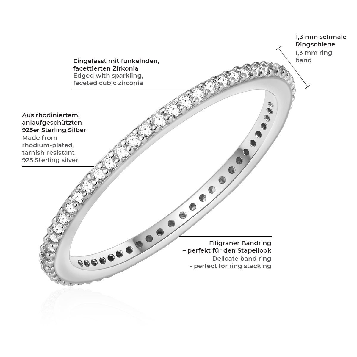 Glanzstücke München Silberring silber, mit Zirkonia günstig online kaufen