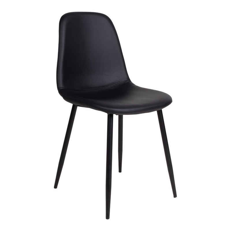 House Nordic Bücherregal Stockholm Dining Chair – Esszimmerstuhl aus Kunstleder, schwarz mit...