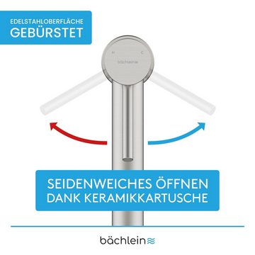 Bächlein Spültischarmatur Moderne Küchenarmatur Miro (Stilvolle Waschbeckenarmatur, Chromfarben) 360° Schwenkbereich, Elegantes Design