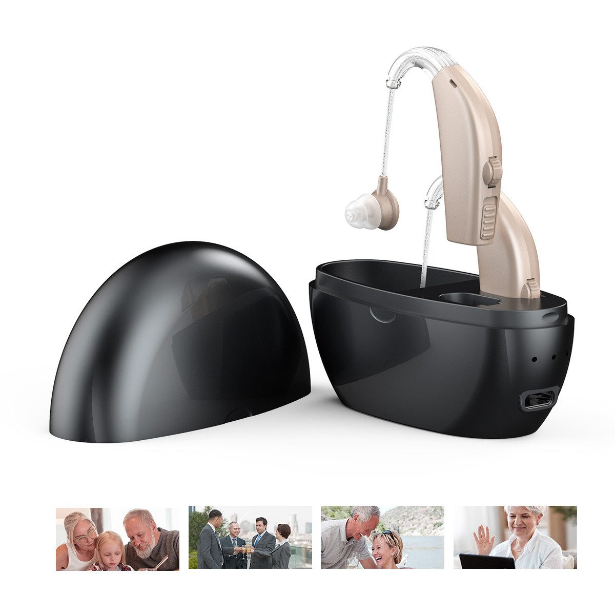 Novzep Im-Ohr-Hörgerät Wiederaufladbares Hörgerät mit Geräuschunterdrückung
