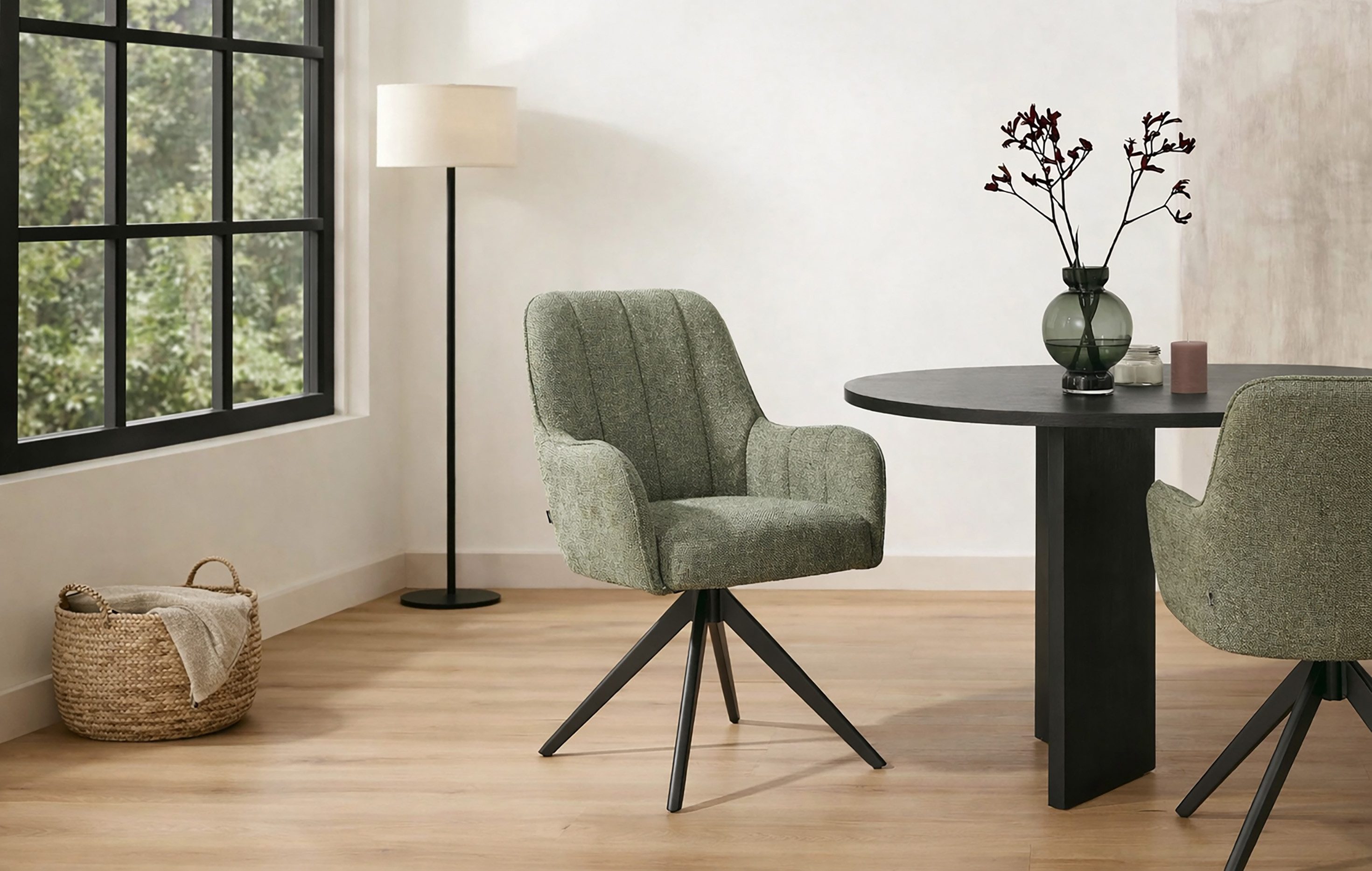 DUBI Möbel Polsterstuhl THOMAS-ZARA, 360° drehbar mit Federkernpolsterung