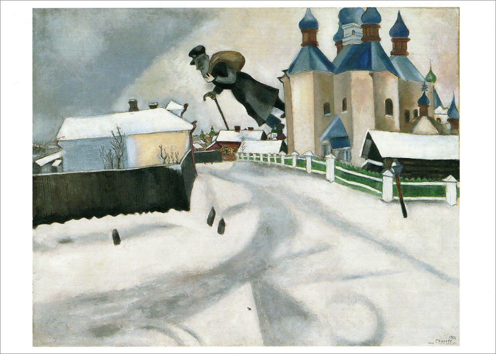 Postkarte Kunstkarte Witebsk" Chagall Marc "Über