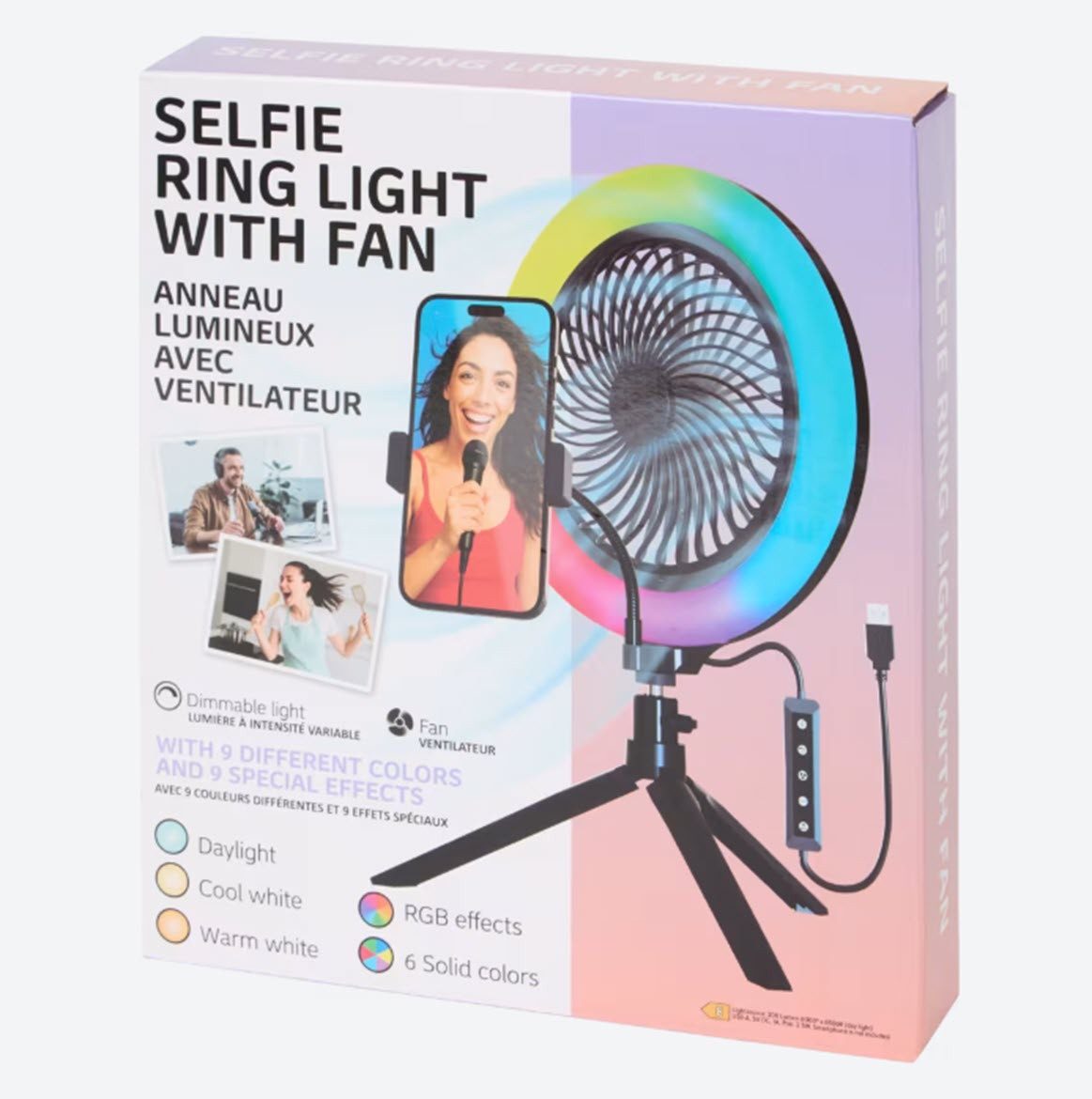 Spectrum Selfie Ring mit Lüfter rgbic Studio-Stativ-Blitz