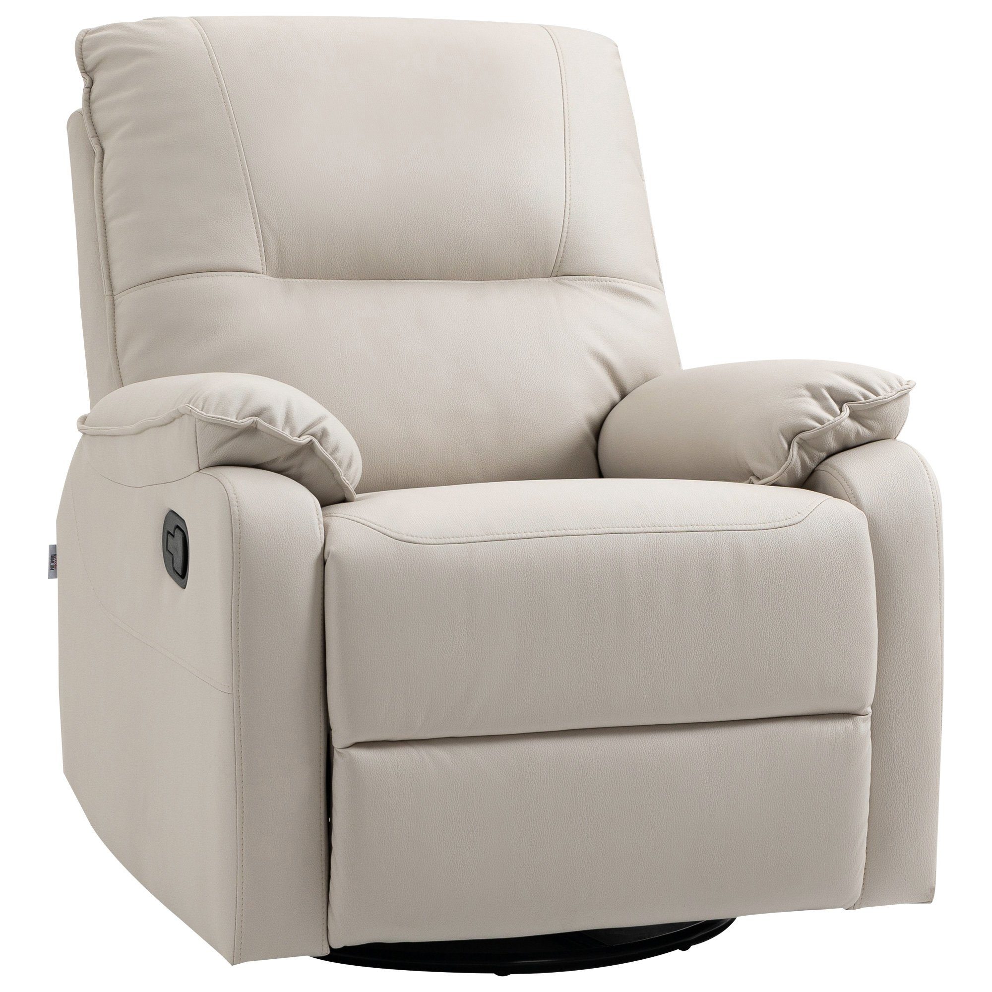 HOMCOM Relaxsessel 360° drehbarer Sitz, bis zu 135° neigbar, Mikrofaser (mit Fußstütze, 1-St., 1 x Relaxsessel), 360° drehbarer Sitz