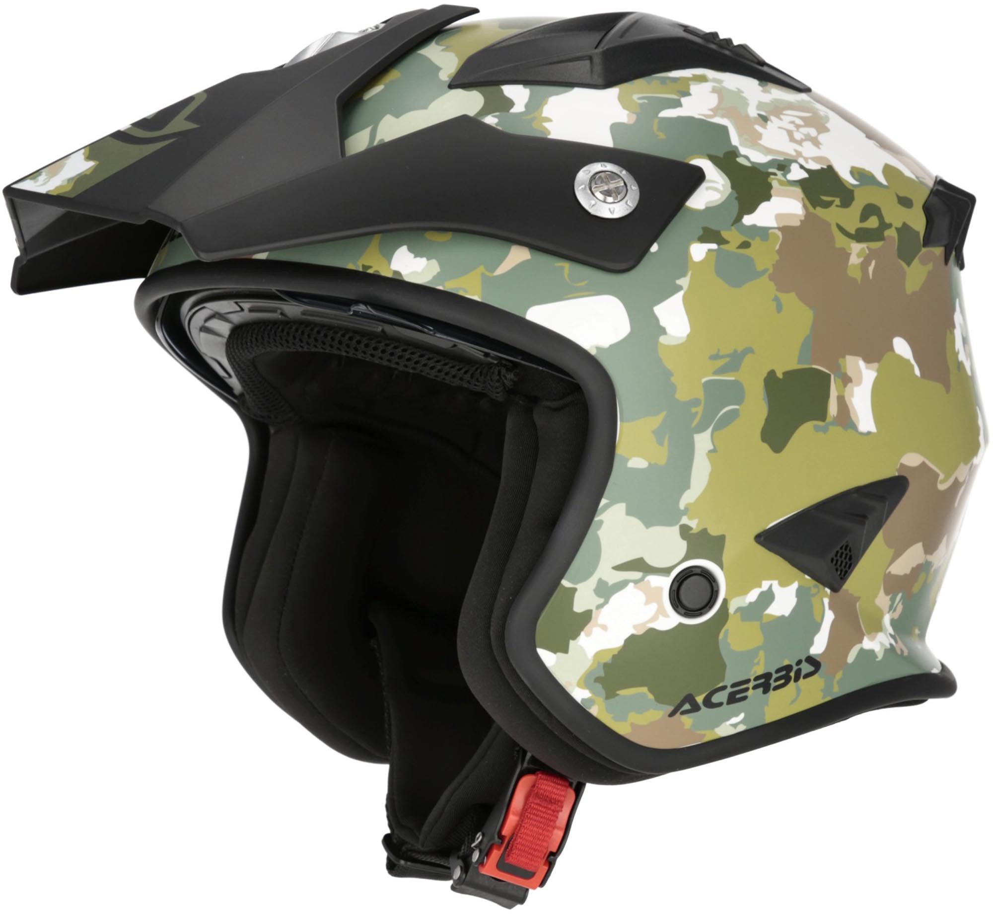 Acerbis Motorradhelm Aria Sport Camo Jethelm, Herausnehmbares Innenfutter,integriertes Sonnenvisier