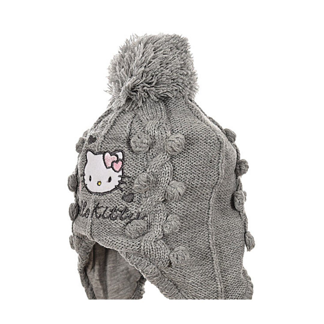 Hello Kitty Strickmütze Jersey Babymütze Futter 6-12 mit Monate Grau