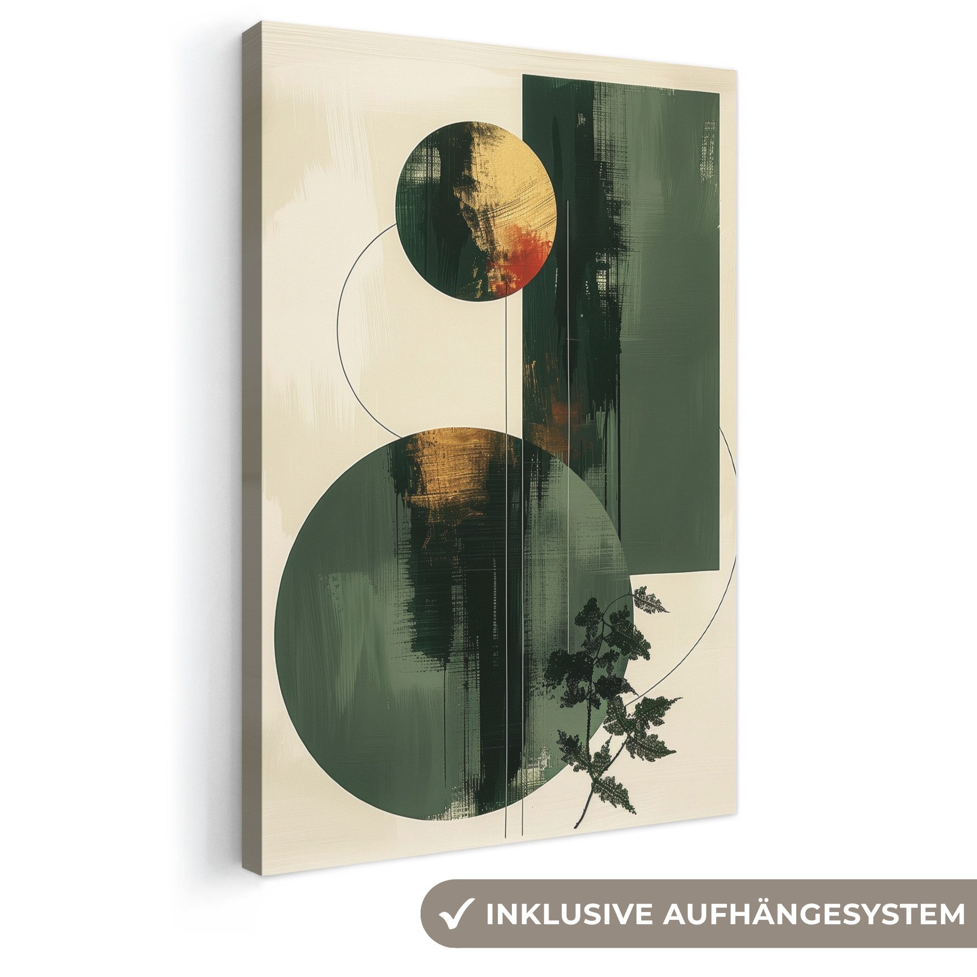 OneMillionCanvasses® Leinwandbild Kunst - Kreise - Modern - Abstrakt, Fotodruck (1 St), Leinwand Canvas Wandbild, Wanddekoration 20x30 cm