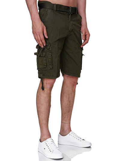 Rayshyne Cargoshorts RSH02 (Bermuda Sommer Kurze Shorts mit Gürtel) Viele Taschen