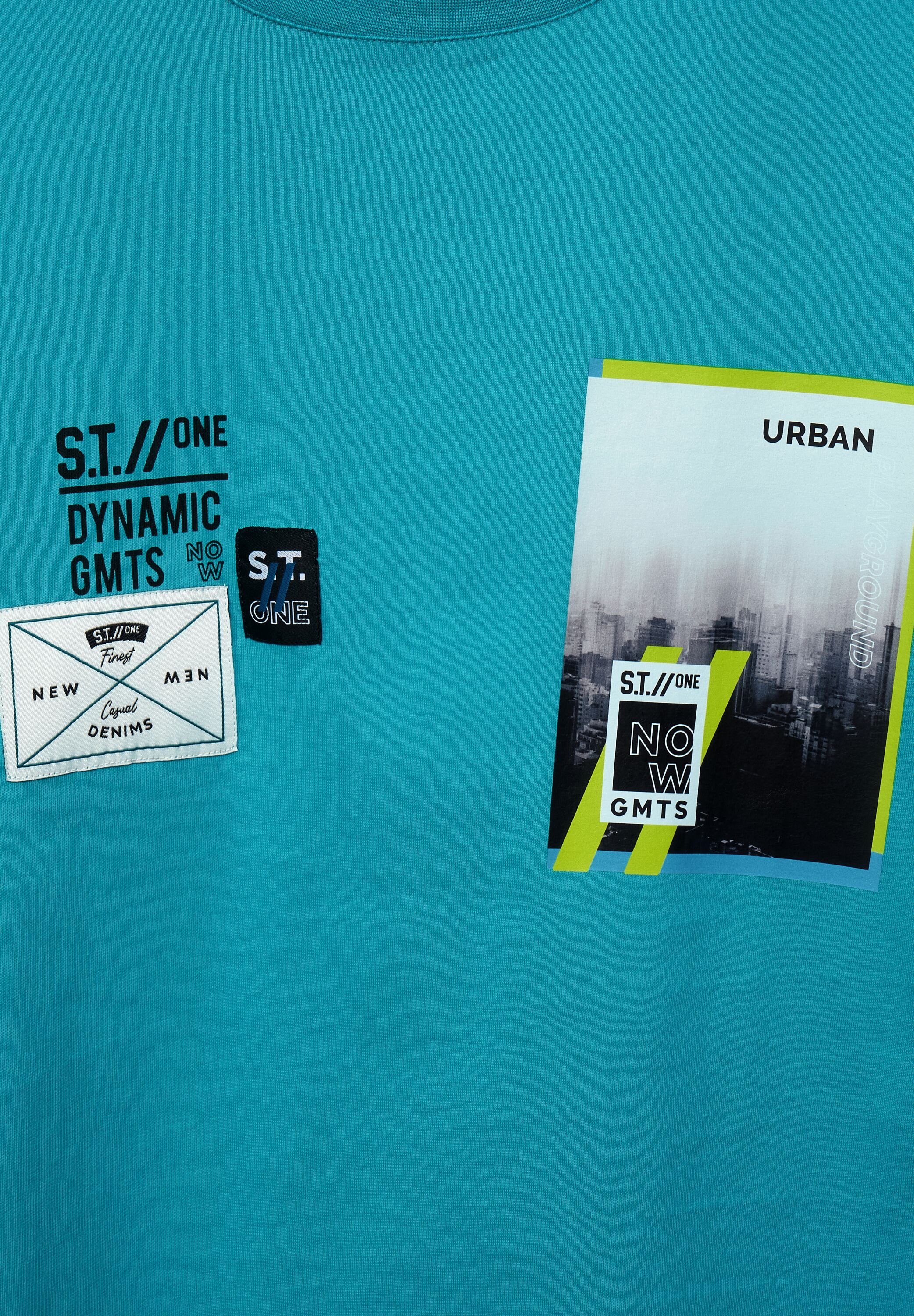 STREET T-Shirt antigua Print-Mix ONE mit blue MEN