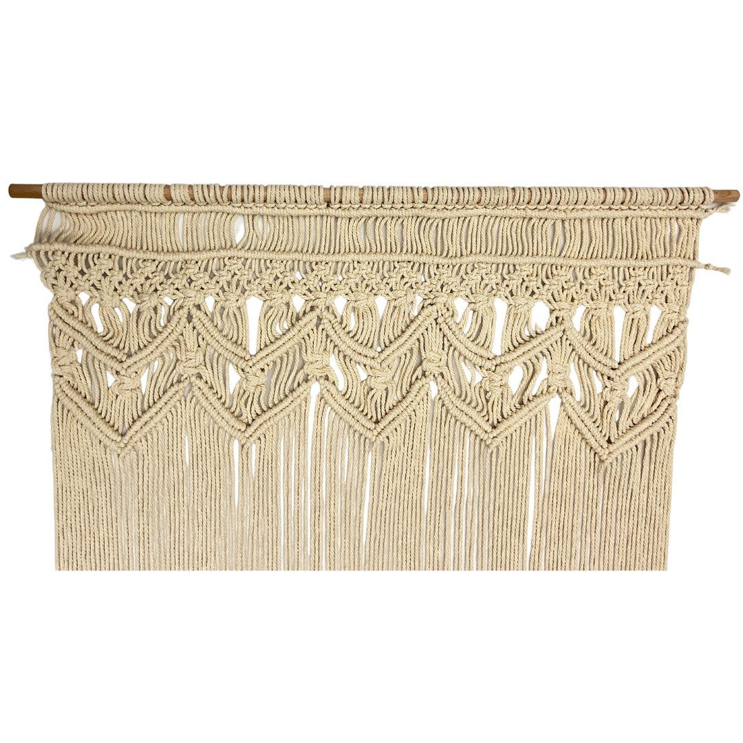 abc HOME Türvorhang Makramee Baumwolle 90x200cm – Boho-Sichtschutz handgeknüpft