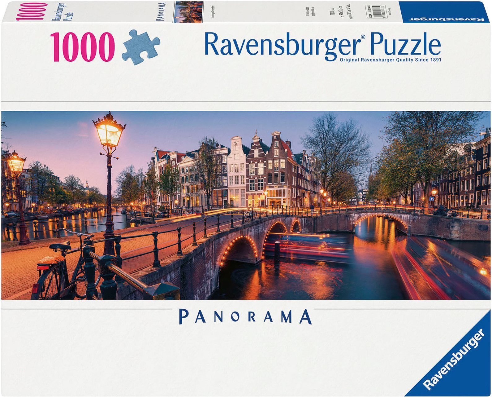 Ravensburger Puzzle Panorama, Abend in Amsterdam, 1000 Puzzleteile, Made in günstig online kaufen