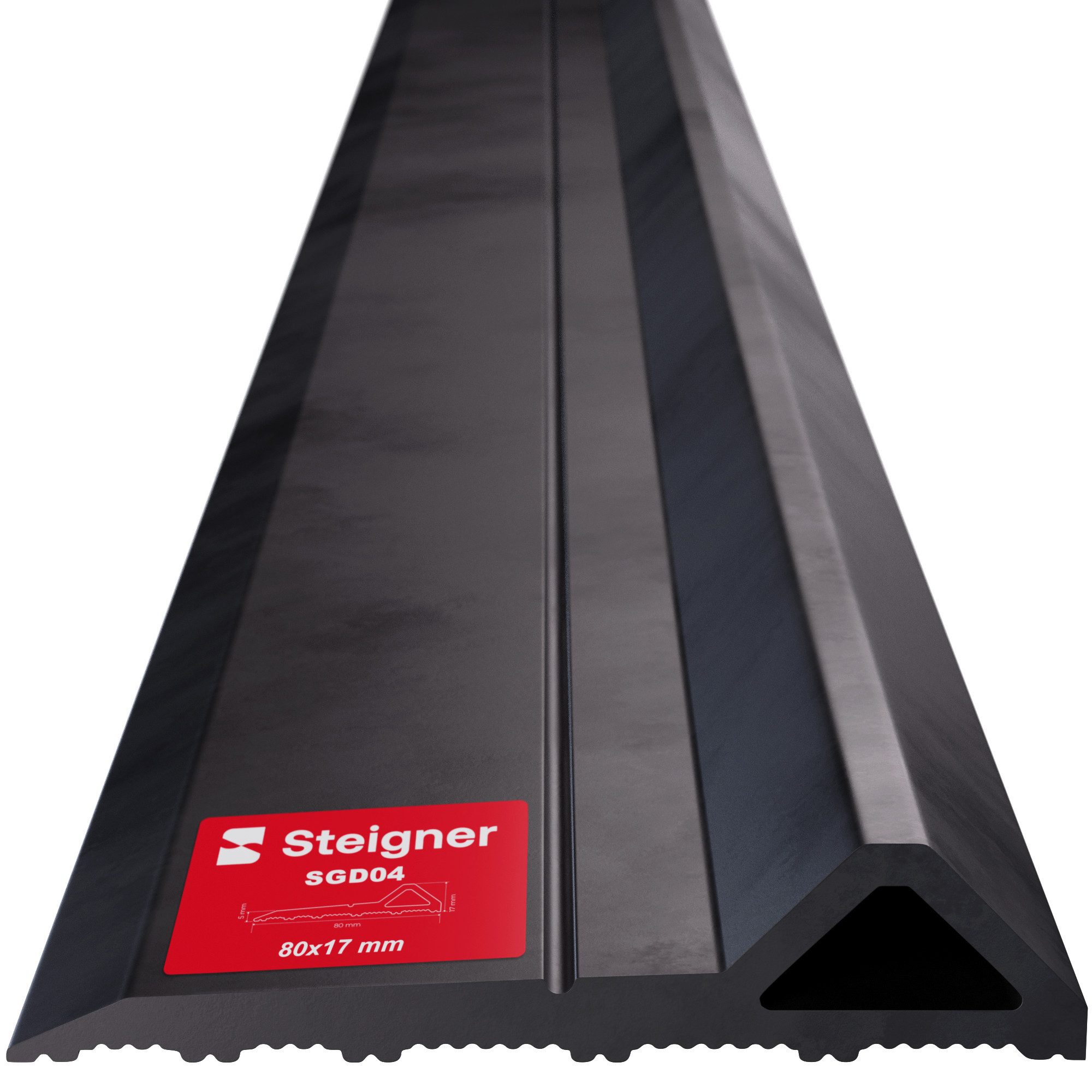 STEIGNER Dichtungsband Garagentor Dichtung unten Premium-EPDM 1m passend für Hörmann, wasserdicht Zugluftstopper wetterfest UV-beständig SGD04