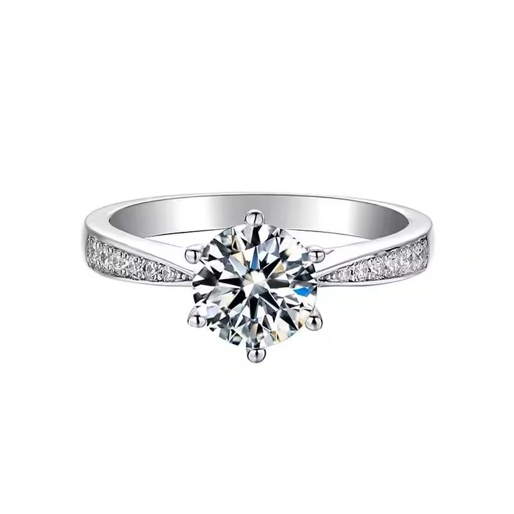 ROUGEMONT Diamantring Funkelnder Damen Solitär Moissanit Damenring mit 1,0 ct +Zertifikat, Echtschmuck – Bild 2 von 5