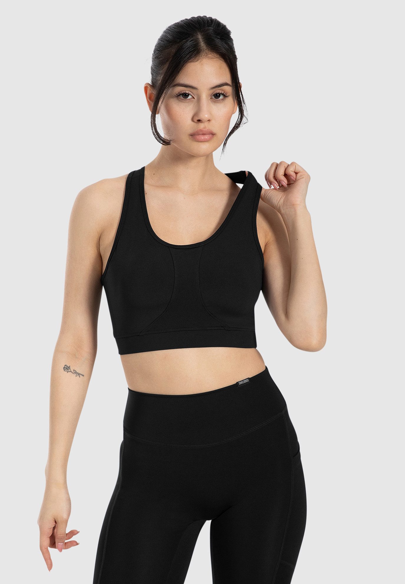 Smilodox Sport-BH Candace, Shaped Fit Bra Racerback, breites Unterbrustband leicher Halt elastisch & bequem, Yoga Alltag Training aktive Bewegungsfreiheit