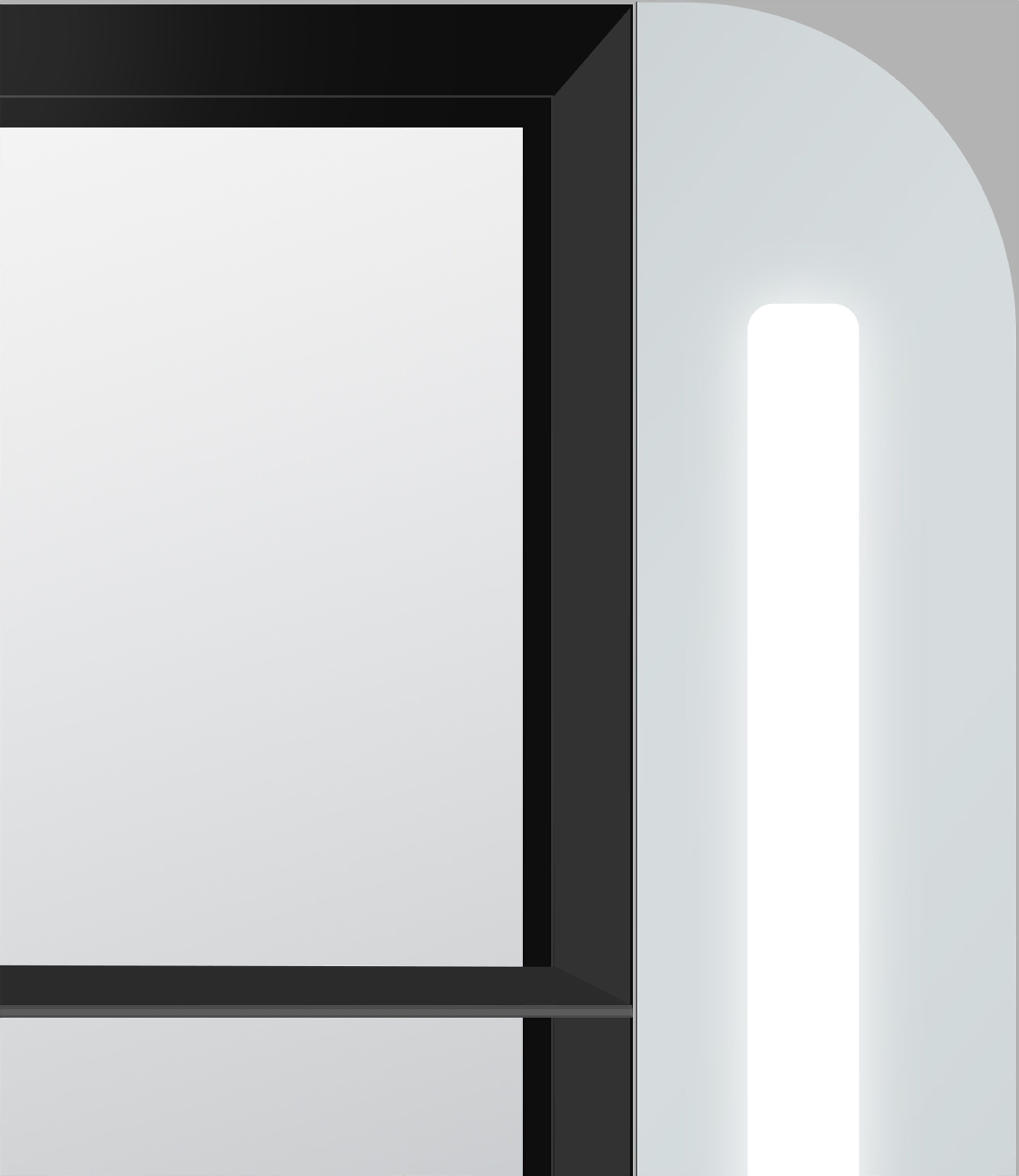 Talos Badezimmerspiegelschrank Talos Black Linea austauschbare LED-Beleuchtung, 60x70cm
