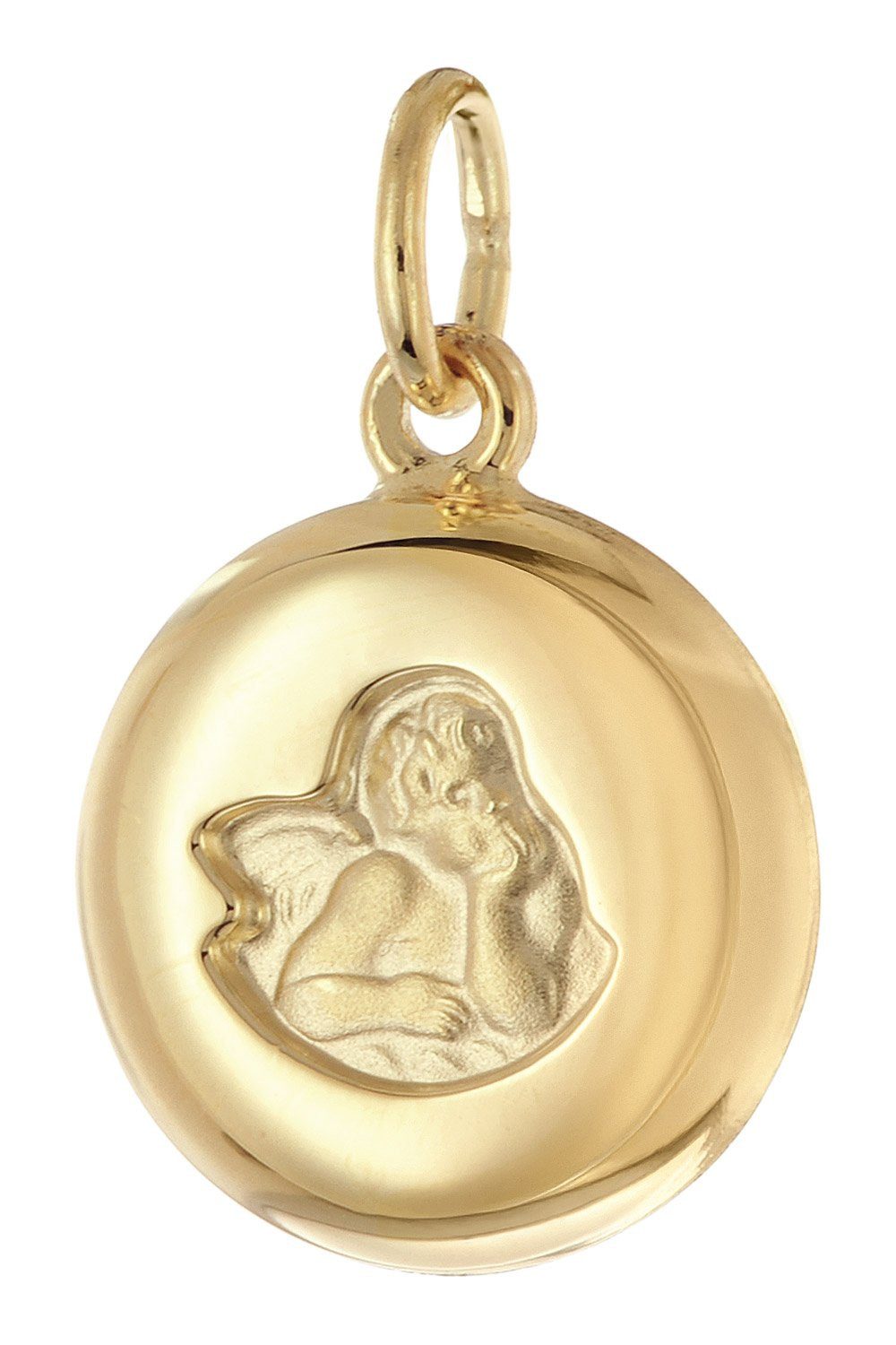 trendor Kette mit Anhänger Engel-Anhänger Gold 333/8K Mit Vergoldeter Silberkette