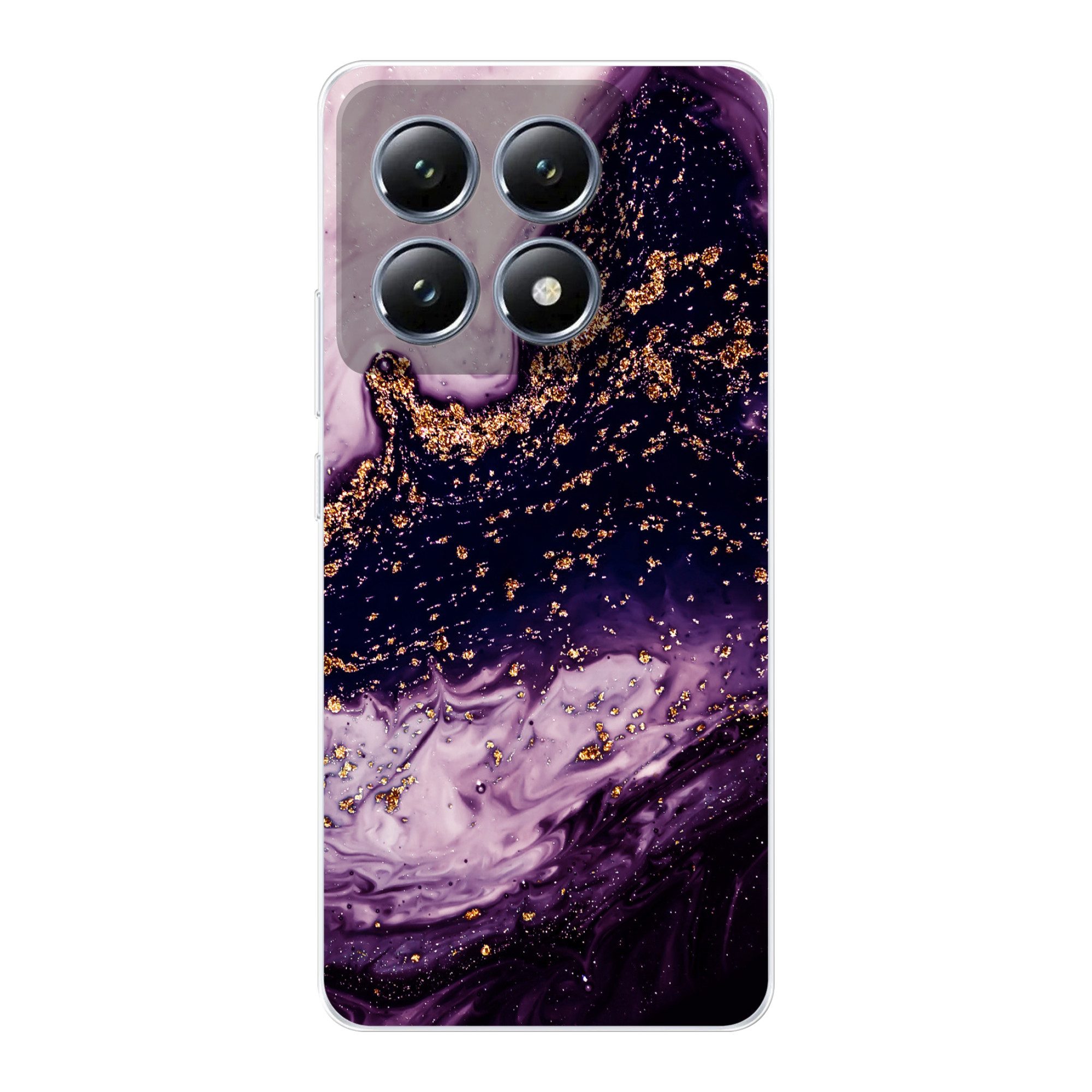 MuchoWow Handyhülle für Xiaomi 14T Marmor - Gold - Naturstein, Handy Case, Silikon, Bumper Case Dünn