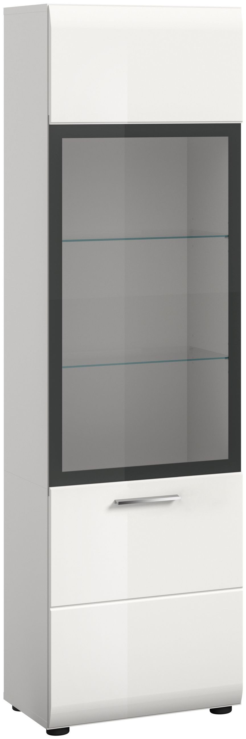 xonox.home Vitrine in weiß hochglanz tiefzieh/weiß Nachbildung B/H/T: 45 x 160 x 34 cm