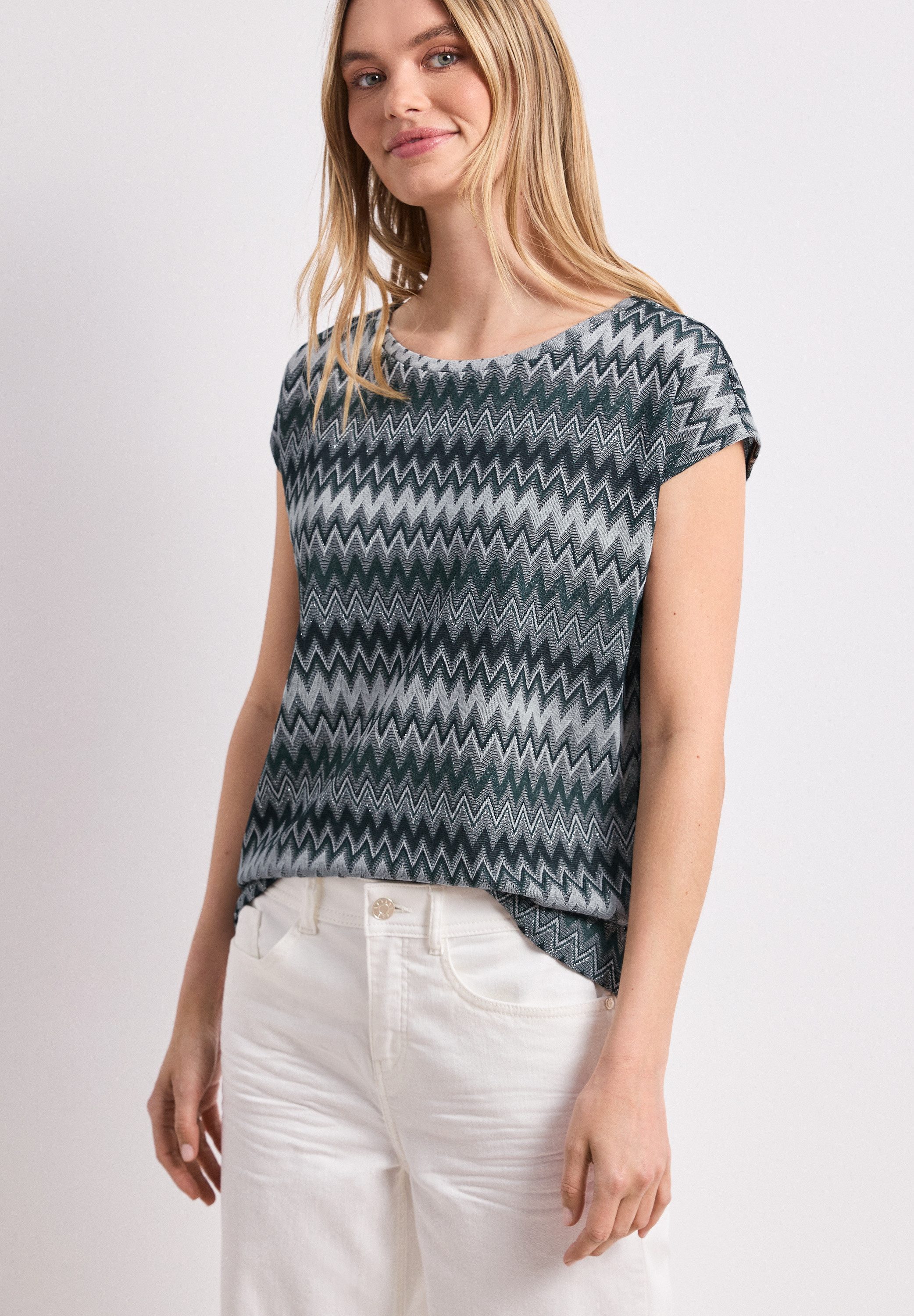 STREET ONE T-Shirt aus softem Materialmix