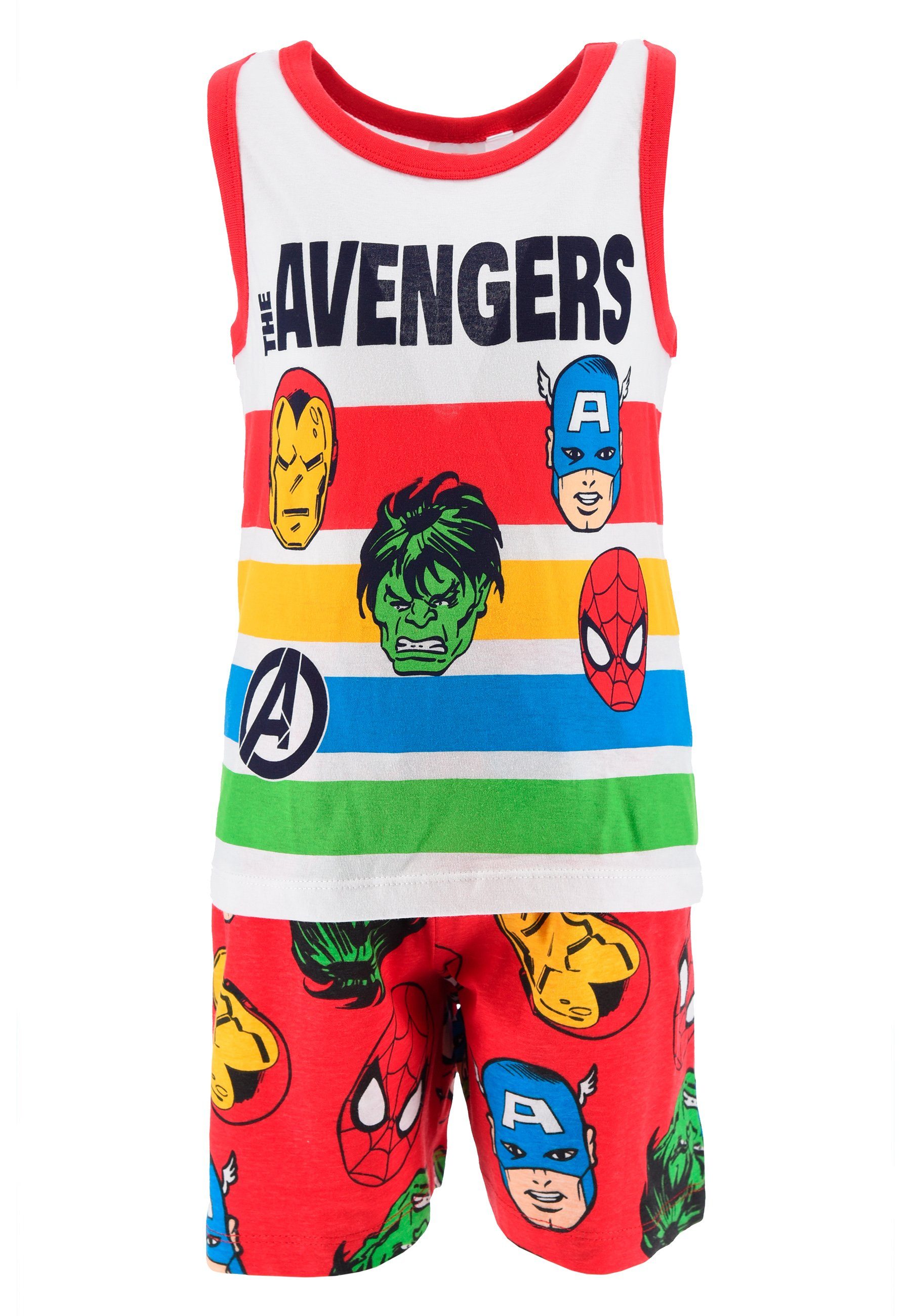 The AVENGERS Shorty Iron Man Hulk Captain America Kinder Jungen Pyjama Schlaf-Set (2 tlg)