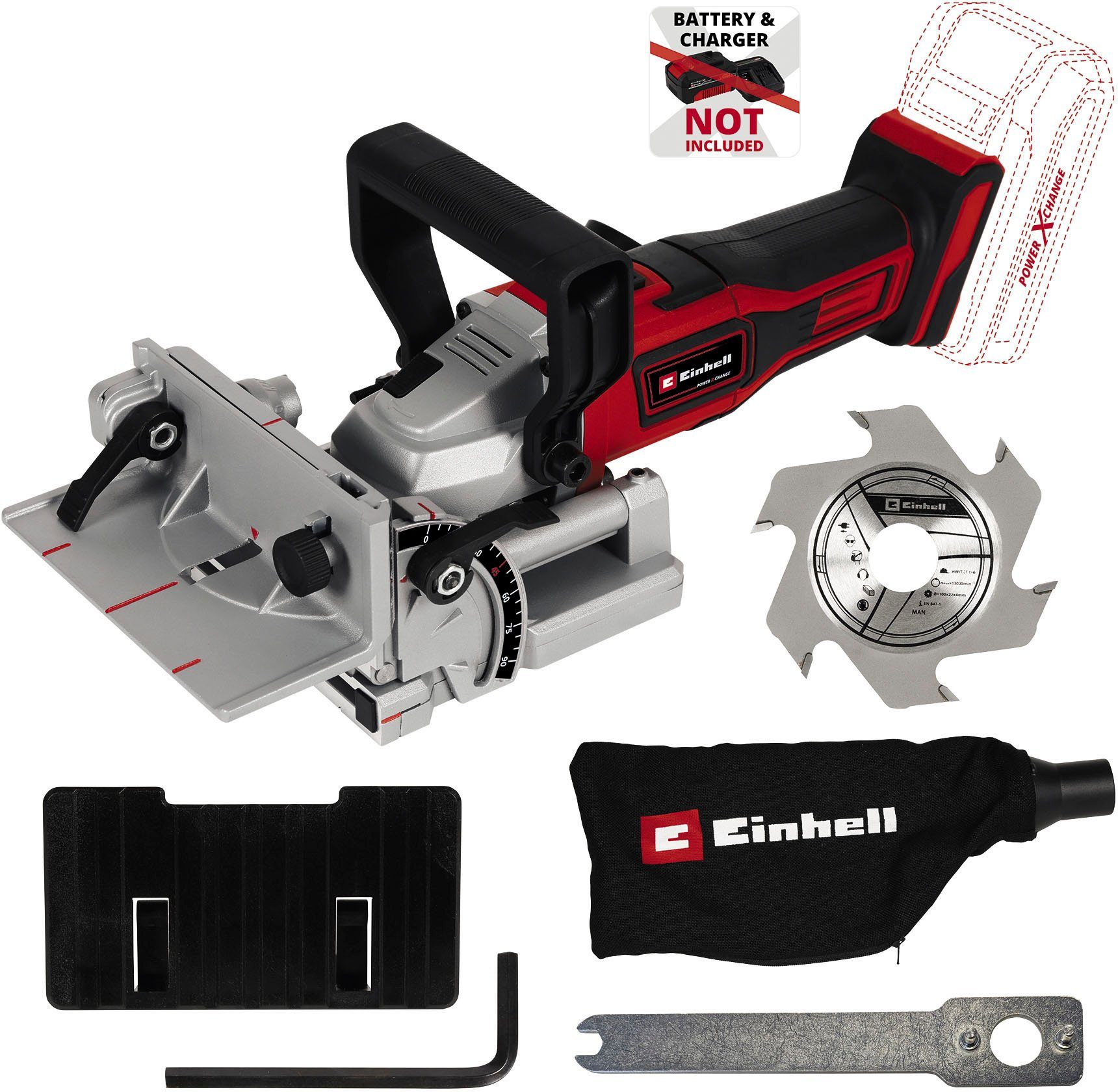 Einhell Flachdübelfräse TE-BJ 18 Power Akku Ladegerät V, ohne - 18 Li und Solo, in X-Change