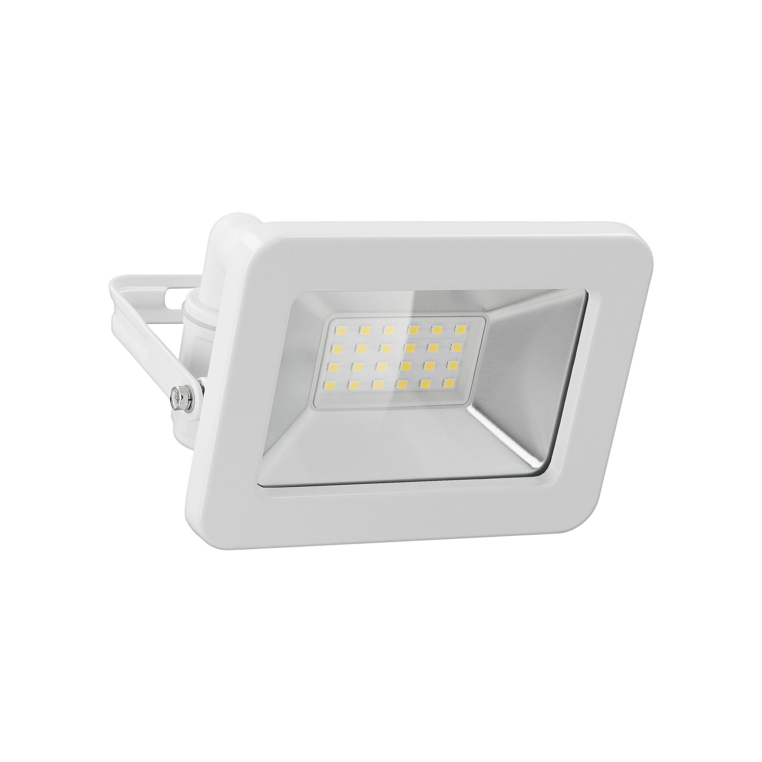 Goobay LED Flutlichtstrahler LED Außenstrahler 20 W Scheinwerfer, LED fest integriert, Neutralweiß, 4000 K / 1700 lm / M16 Kabelverschraubung / Weiß
