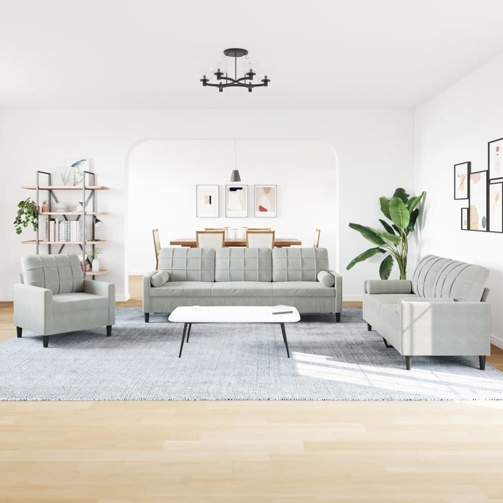 vidaXL Sofa 3-tlg. Sofagarnitur mit Kissen günstig online kaufen
