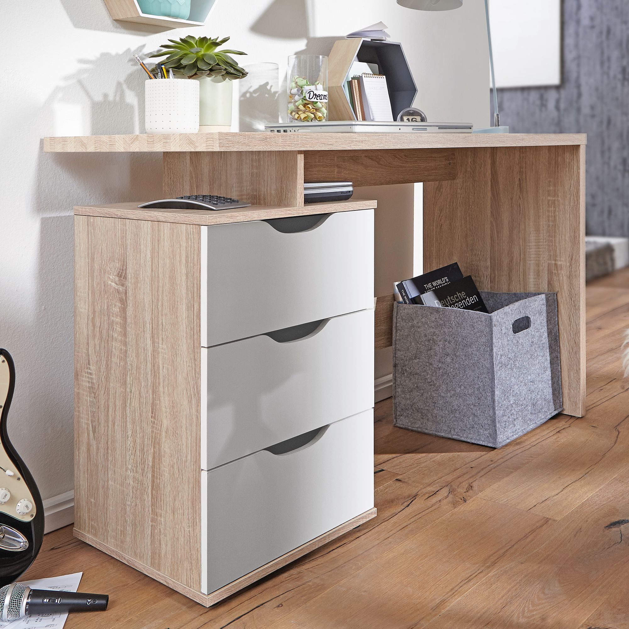 FINEBUY Schreibtisch FB43356 (120x76x53 cm mit günstig online kaufen