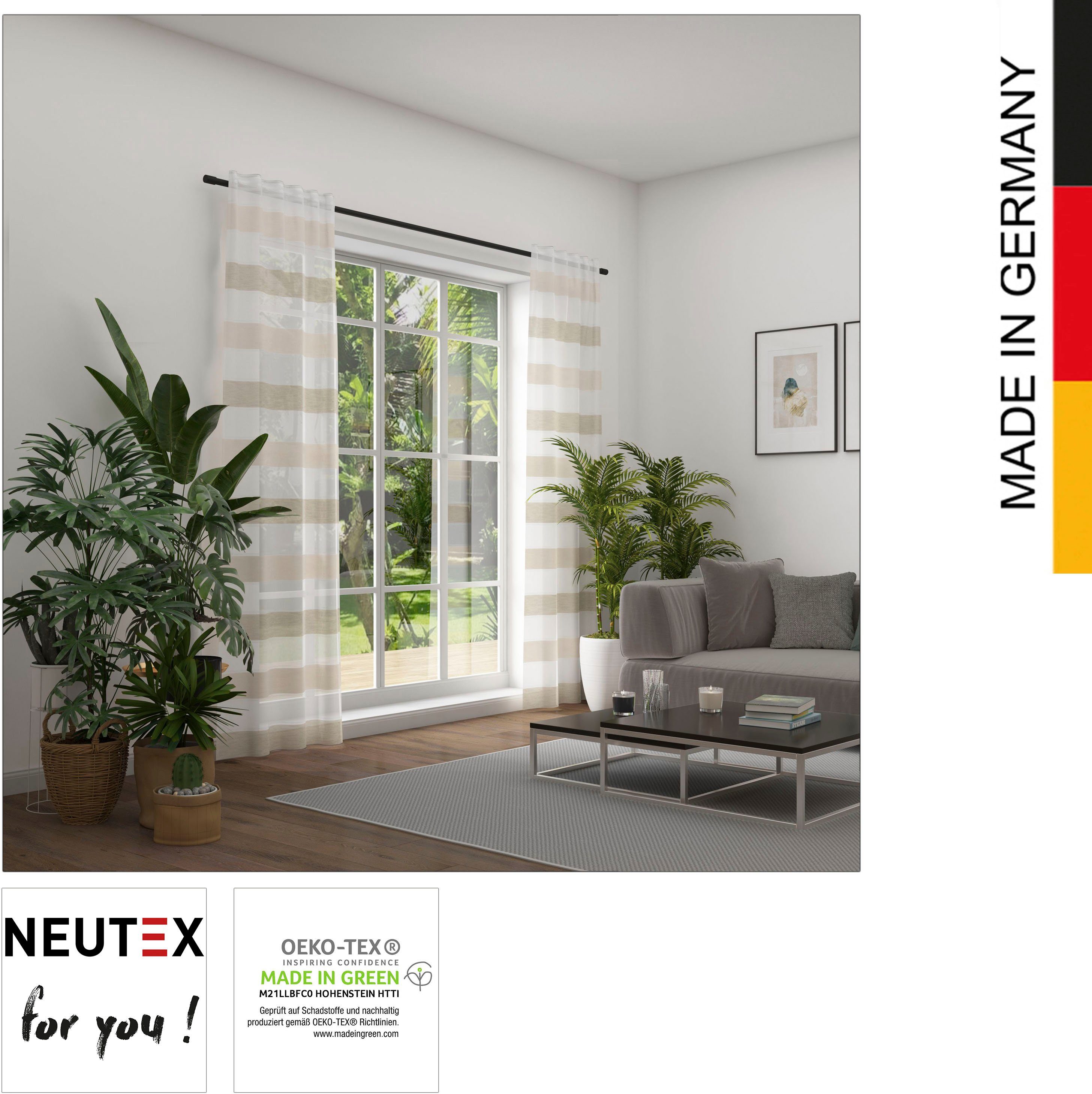 Neutex St), you!, moderne Vorhang Multifunktionsband natur Allegra, Streifendessinierung for (1 halbtransparent,