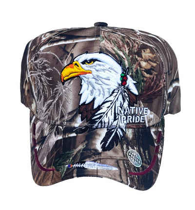 Westernlifestyle Baseball Cap Camouflage mit Adler oder Wolf bestickt