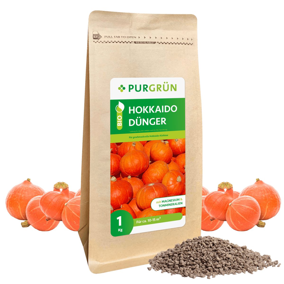 Gemüsedünger Purgrün Bio Hokkaido Dünger, NPK 6+3+8, Magnesium, 1 kg