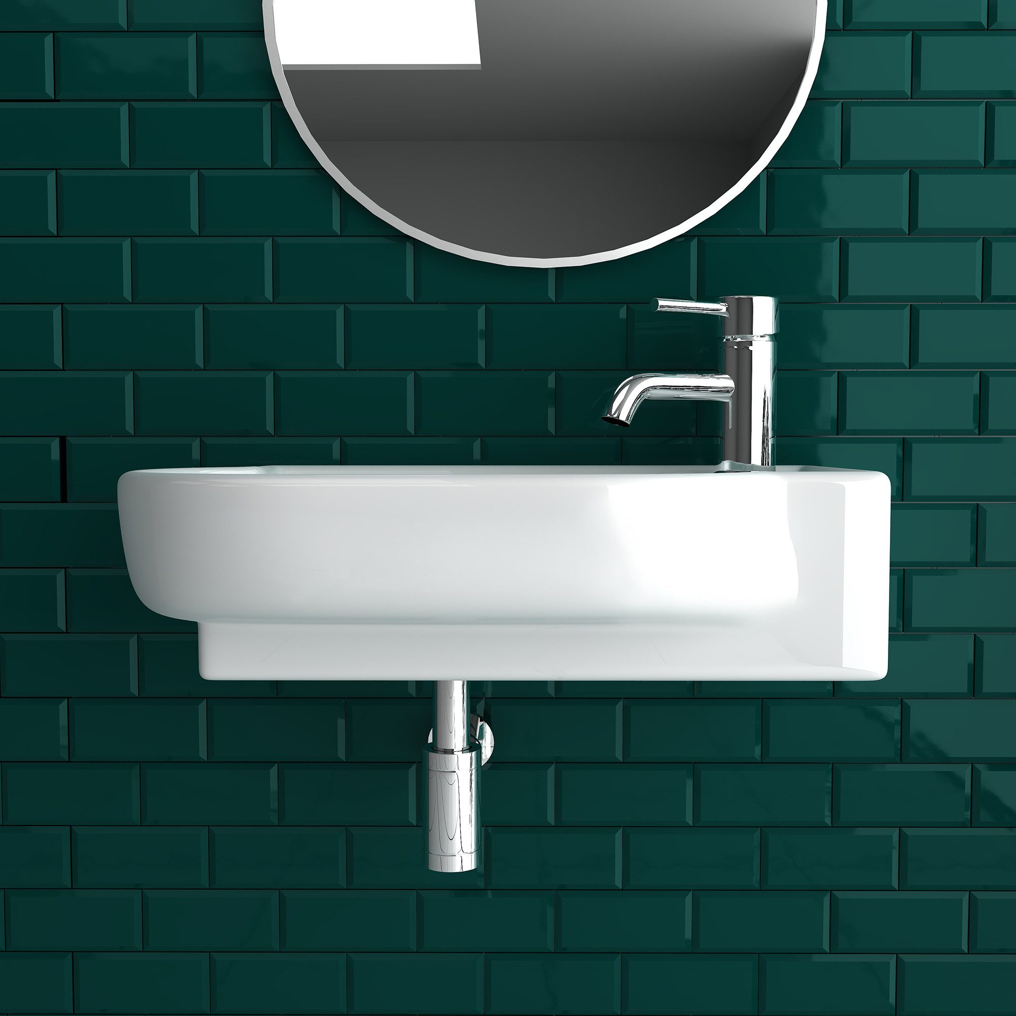 Alpenberger Waschbecken Oval Waschschüssel – Waschtisch Handwaschbecken Hängewaschbecken (Waschbecken Wandmontage, Bad Waschbecken), Kleines Waschbecken Gäste WC