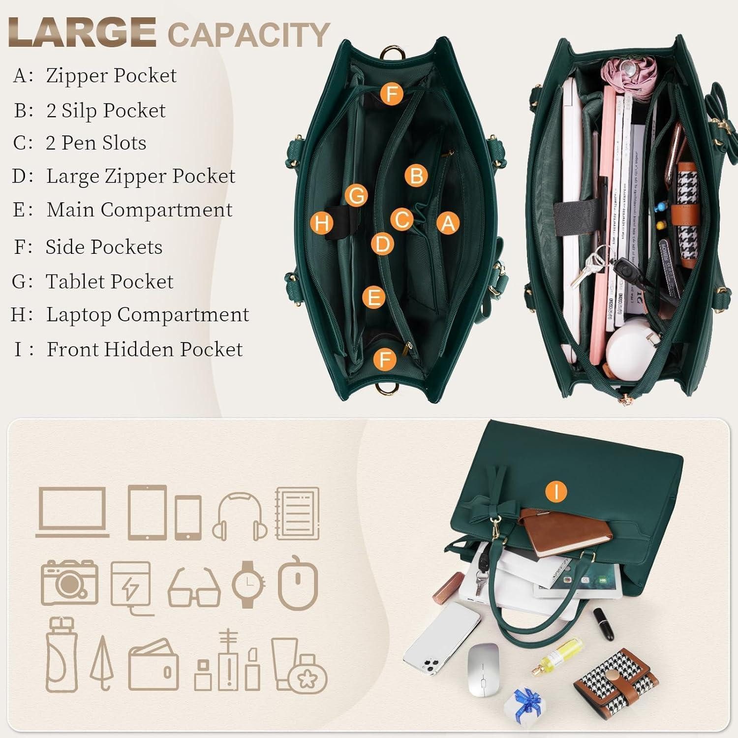 LuxusKollektion Laptoptasche Handtasche Damen Shopper 15.6 Zoll Laptoptasche Wasserdicht PU Leder