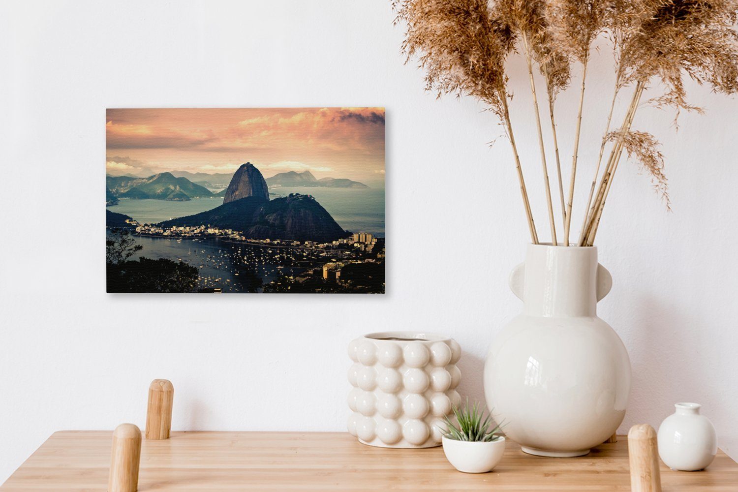 Aufhängefertig, Sugarloaf Luftaufnahme Mountain cm des Brasilien., Wanddeko, in Leinwandbild (1 OneMillionCanvasses® St), 30x20 Wandbild Leinwandbilder,