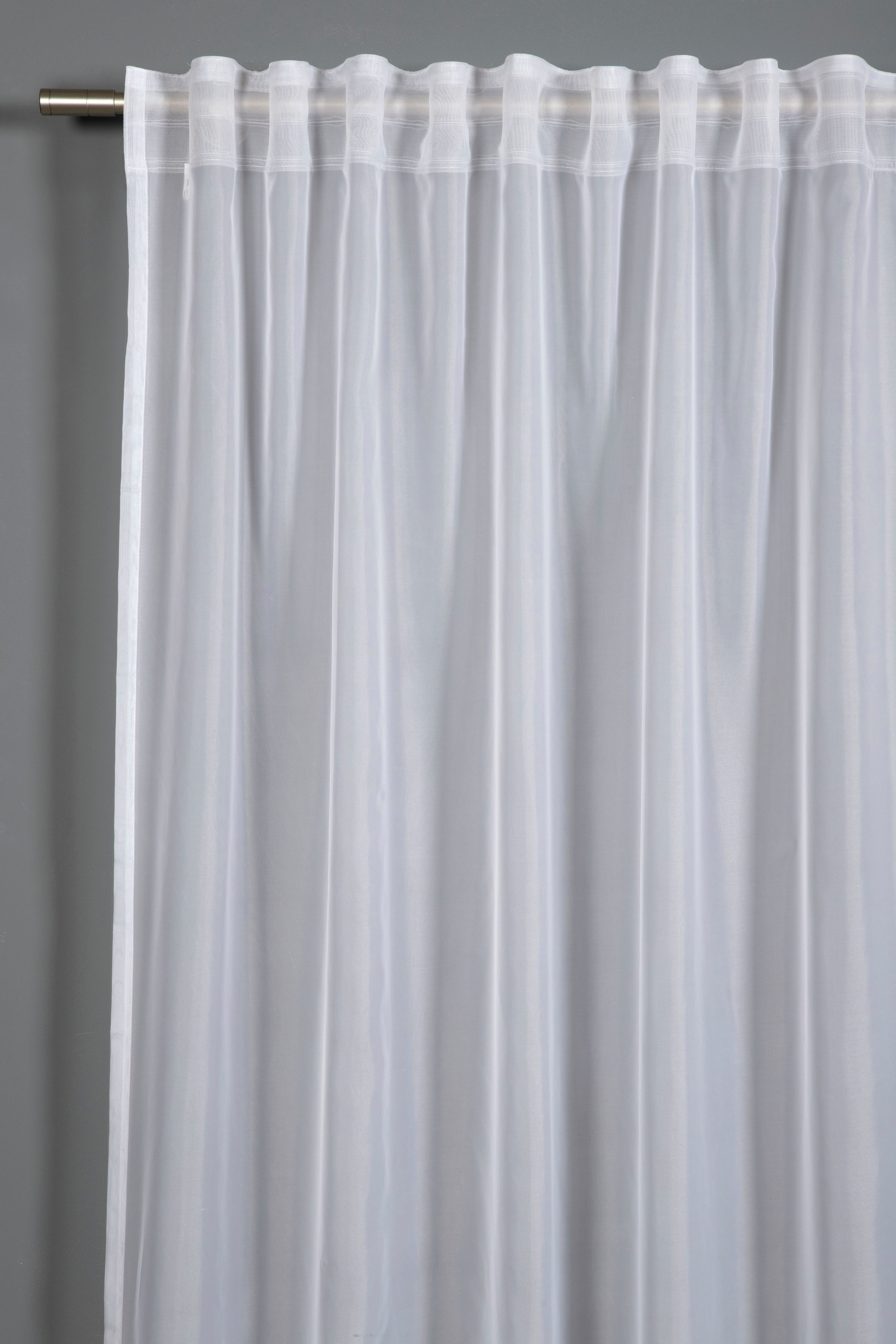 Sehlbach Gardine Schal Voile mit Beschwerungstasche (1 St), Schlaufen, transparent, mit Gardinenband und verdeckten Schlaufen – Bild 2 von 5