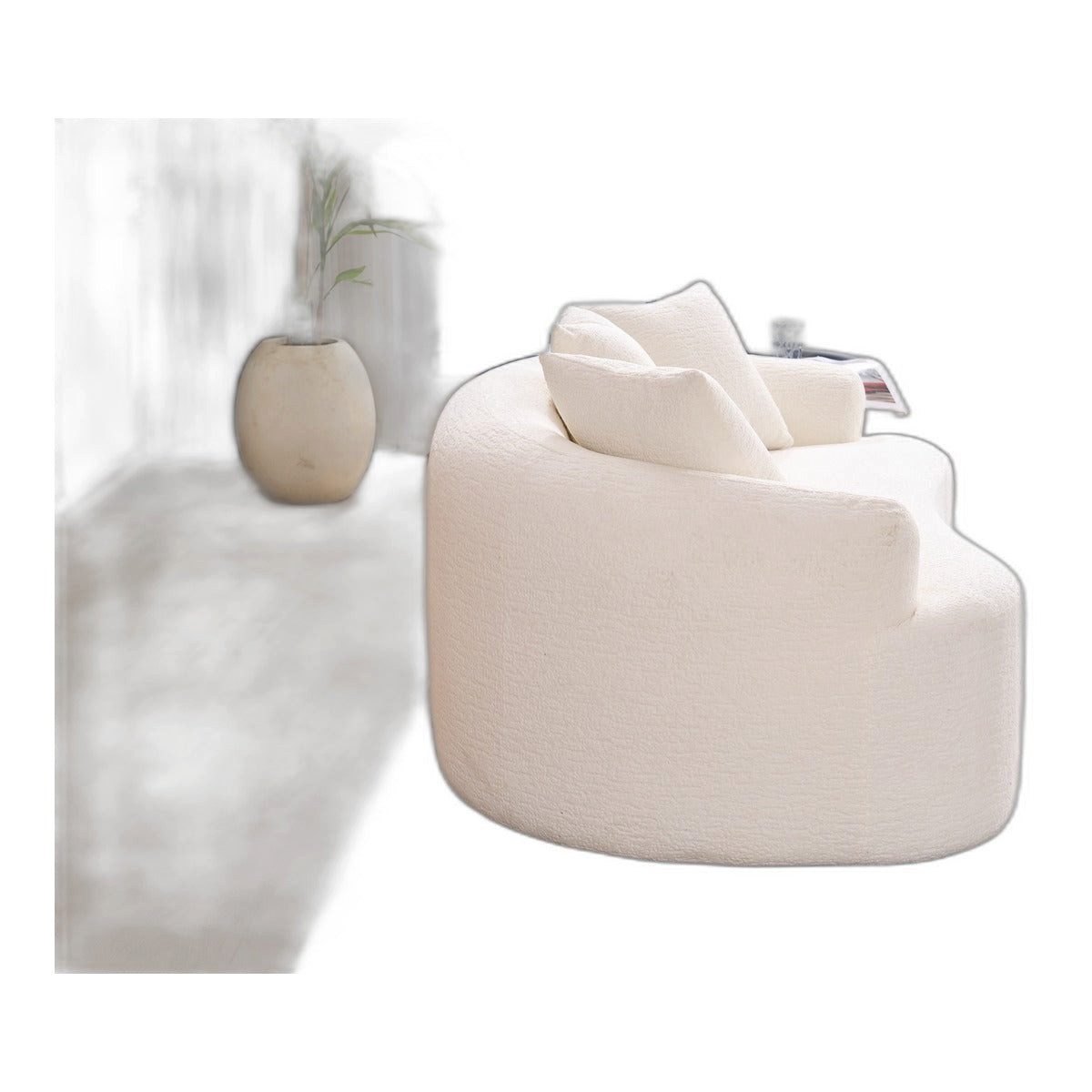 SIKAINI Sofa Sofa aus Chenille in Weiss, 1 Teile