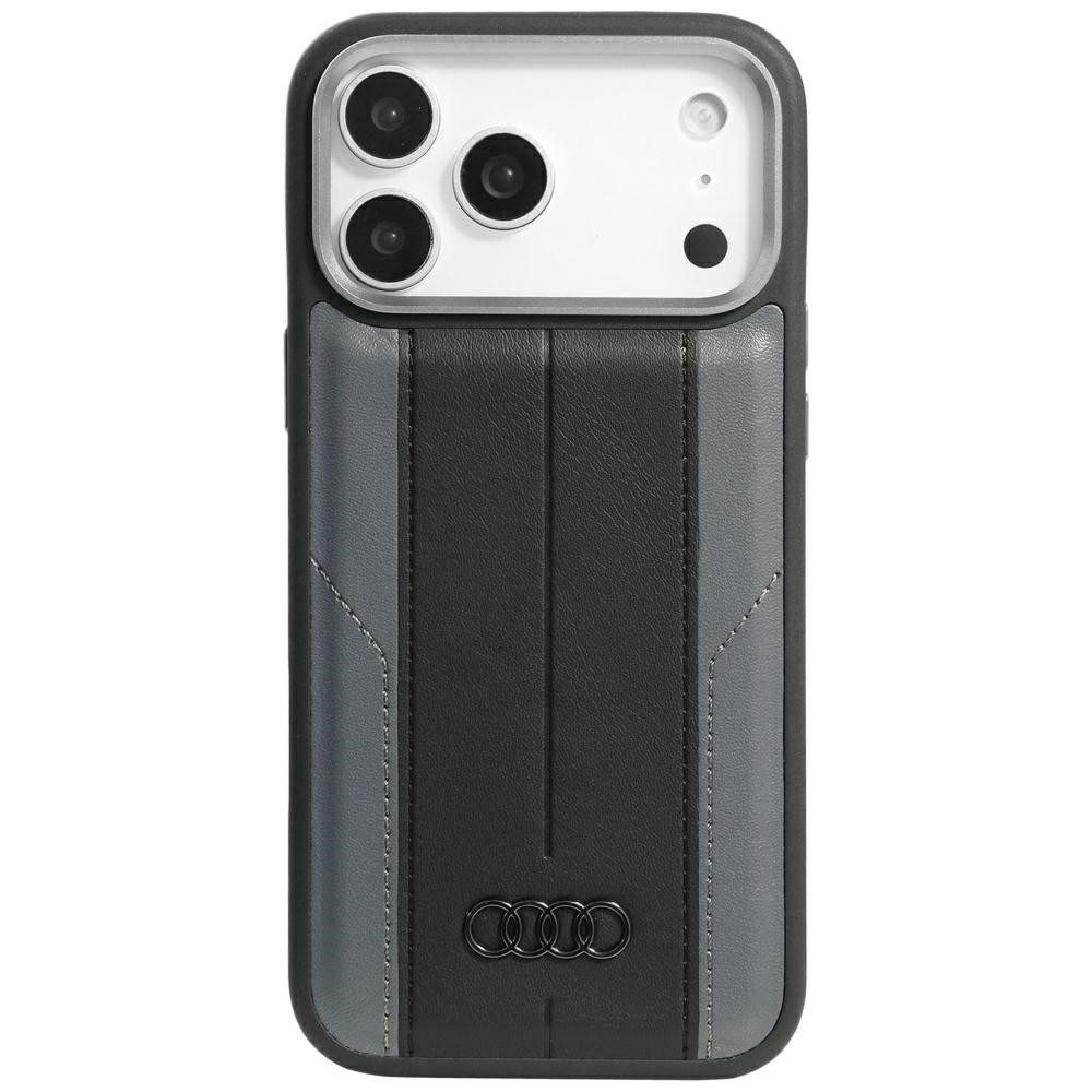 Audi Handyhülle A6 Case iPhone 17 Pro Max MagSafe Kunstleder schwarz Logo. 6,9 Zoll, Kantenschutz