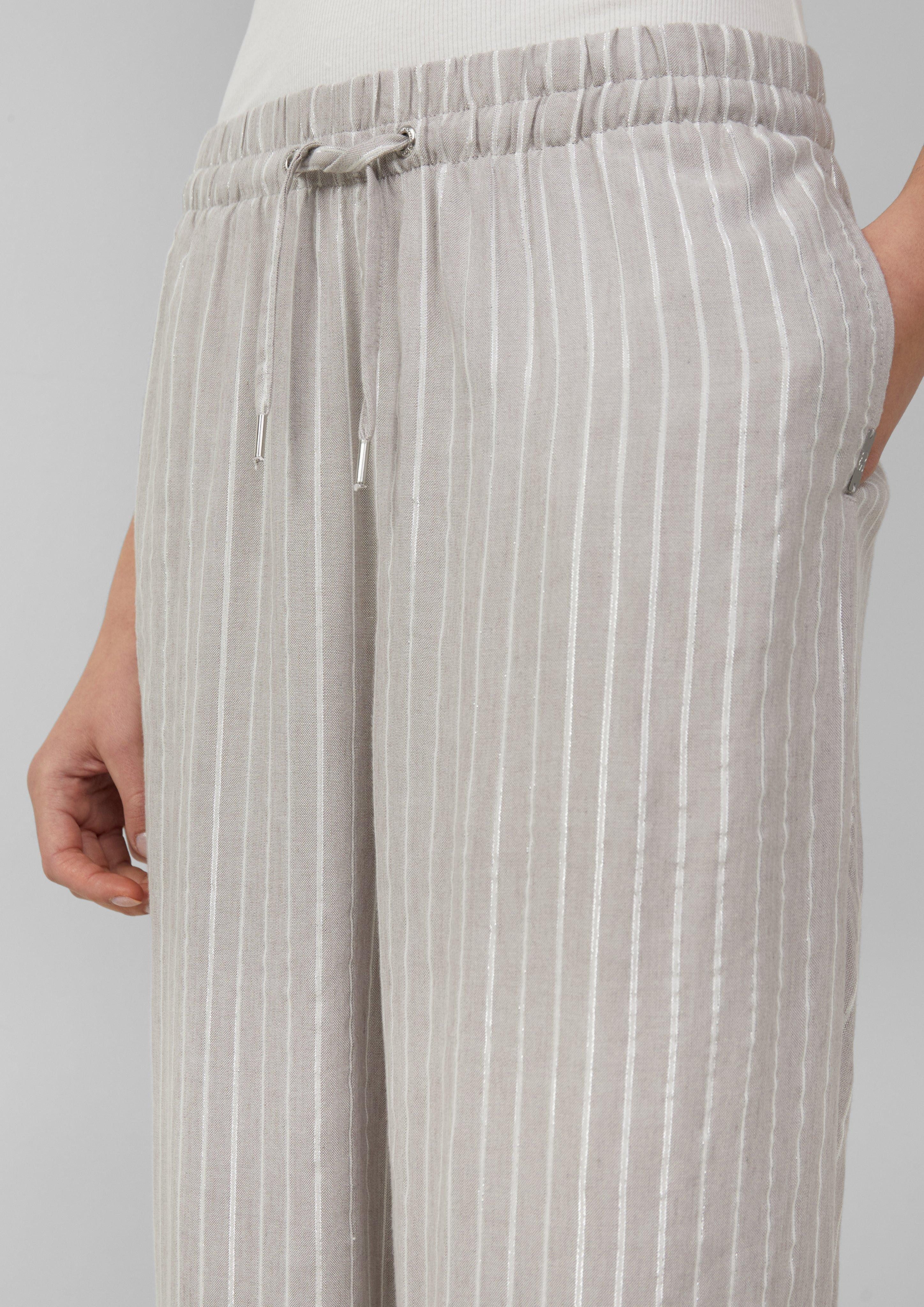 QS Stoffhose Leinenmixhose mit Glitzerstreifen Glitzergarn günstig online kaufen