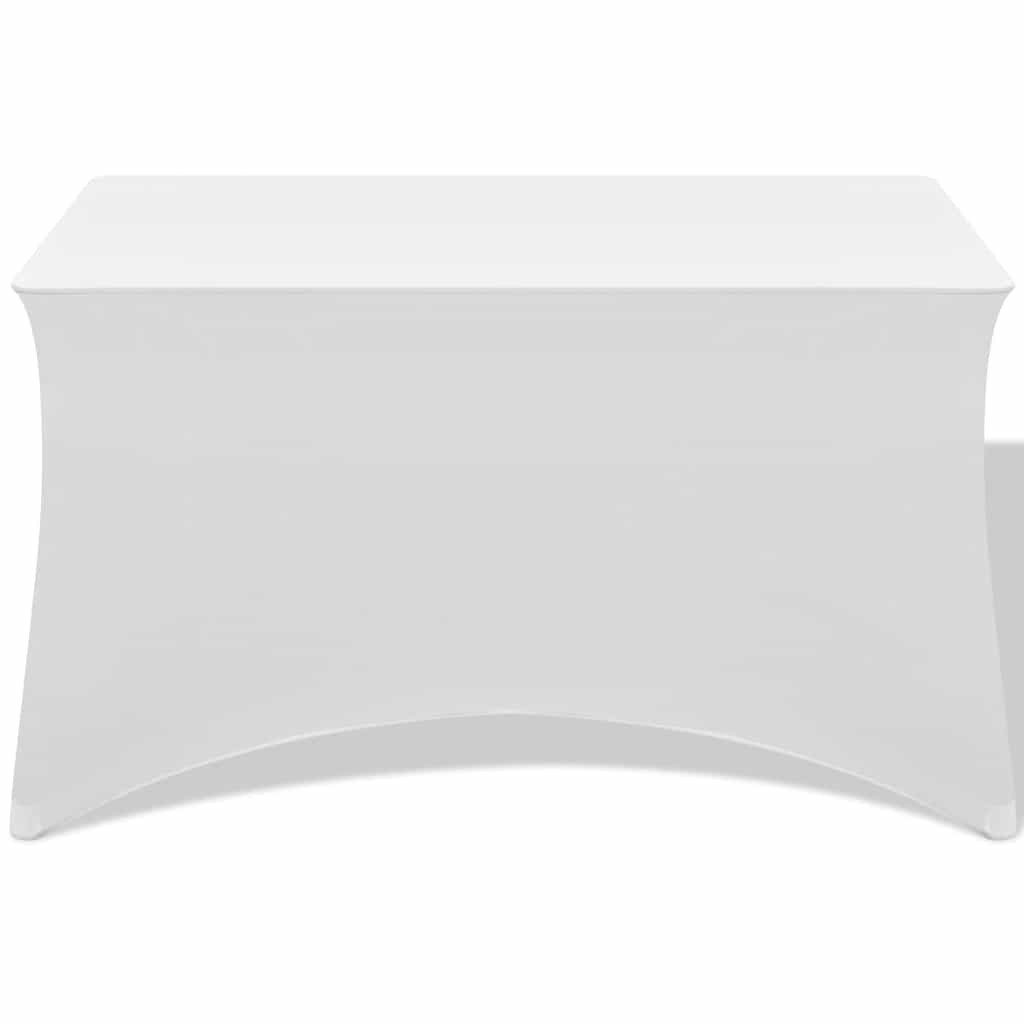 vidaXL Hussen-Set Stretch-Tischhusse 2 Stk. 243 x 76 x 74 cm Weiß