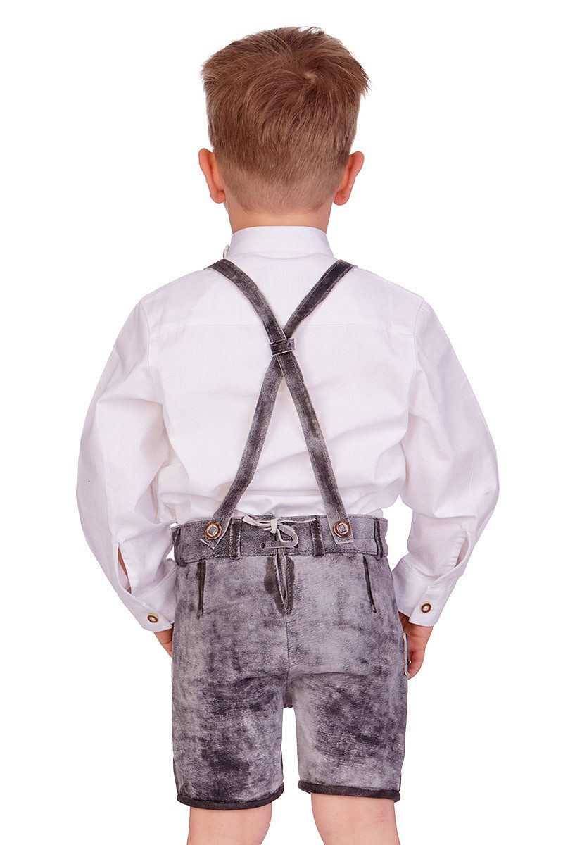 Isar-Trachten Lederhose Lederhose Kinder - FINN - grau – Bild 3 von 5
