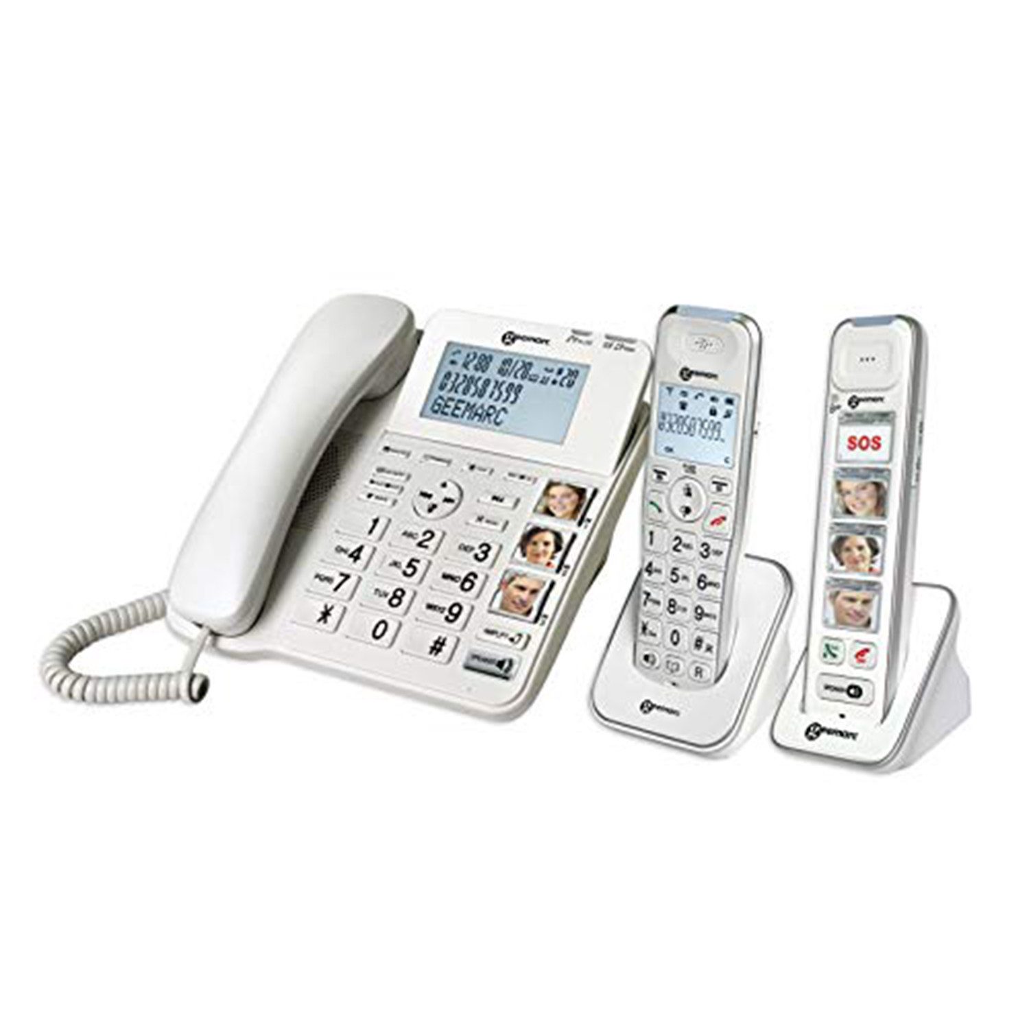 Geemarc AmpliDECT Combi 295 Schwerhörigentelefon+PhotoDECT 295 mit Bildtasten Seniorentelefon