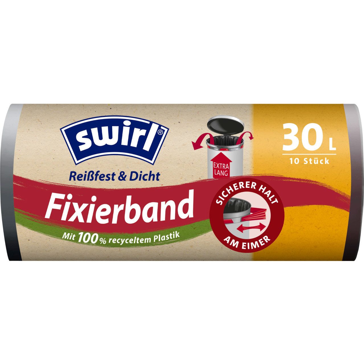 Swirl Müllbeutel Swirl® Fixierband-Müllbeutel XL 30 L Reißfest &