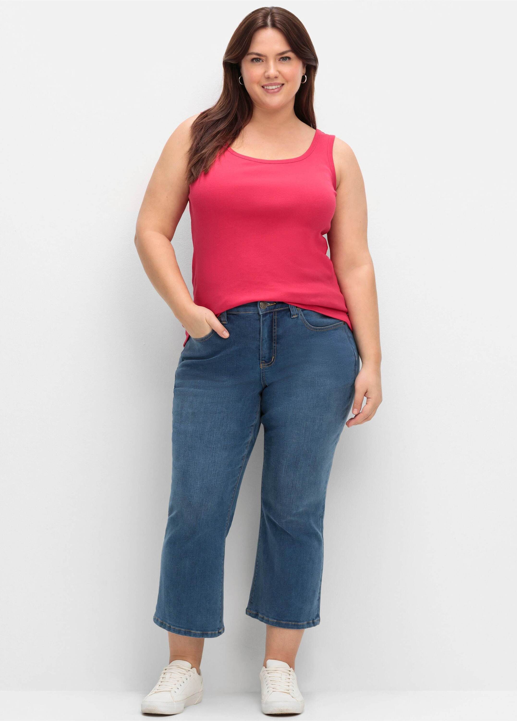 Sheego Shirttop Tanktop Ärmellos