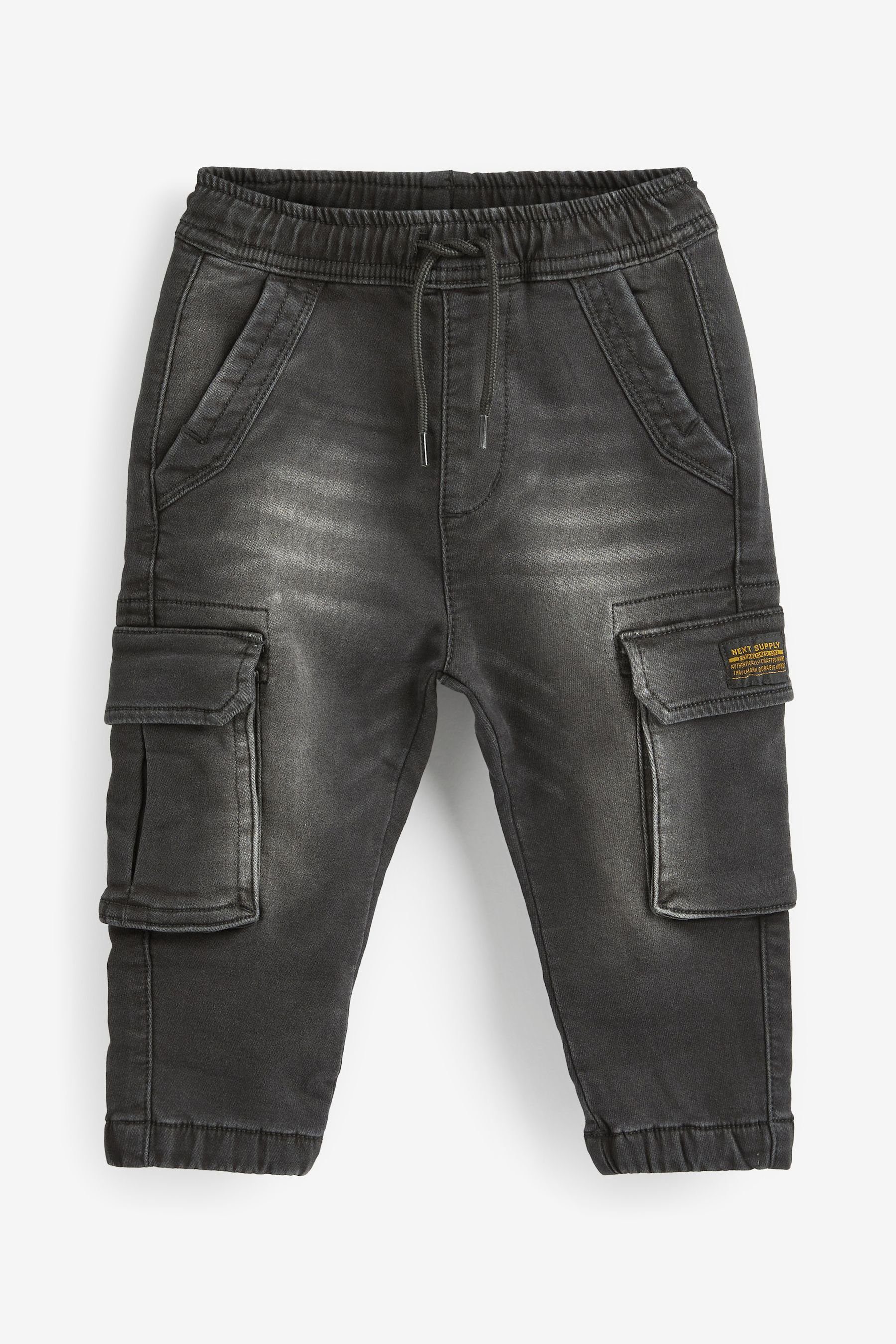 Next Cargojeans Comfort Cargo-Jeans (1-tlg) Black Denim