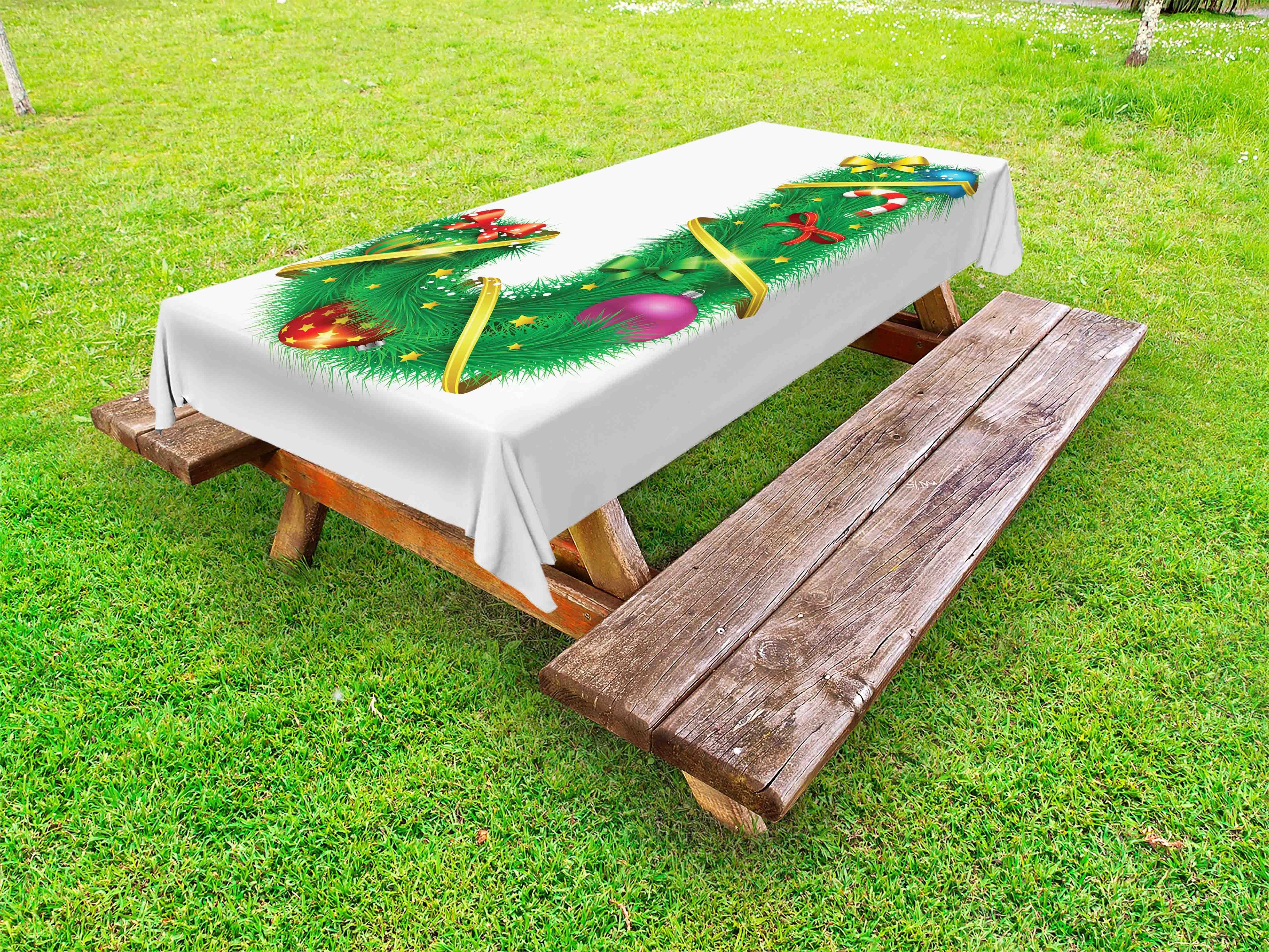 Picknick-Tischdecke, dekorative J-Charakter-Kunst Tischdecke Weihnachtsalphabet Abakuhaus waschbare