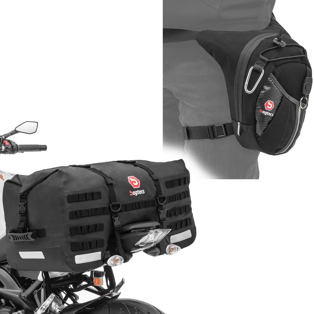 Reisetasche Hecktasche 70Ltr + Beintasche 2,8 Liter