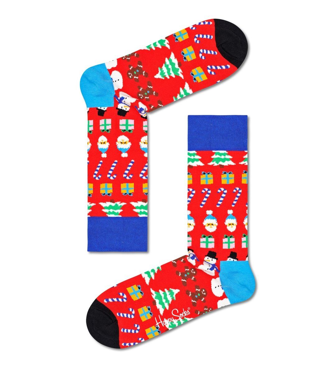Happy Socks Socken Tagessocke Crew All I Want For Christmas rot - 1 Paar
